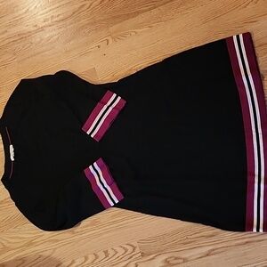 EUC Boden Black Dress with Purple Stripes Wool Blend - Size 10